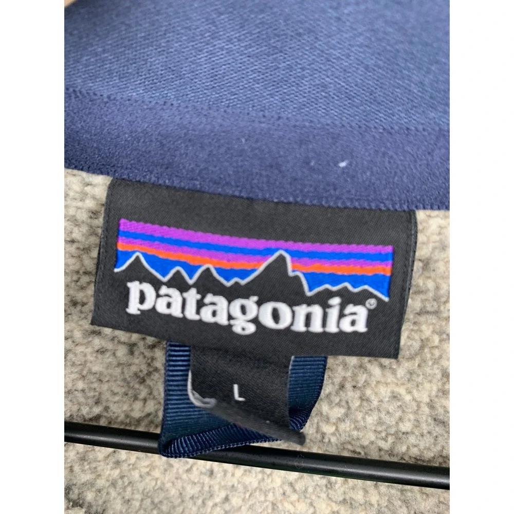 Patagonia Better Sweater Jacket Mens Large Beige Tan Full Zip Fleece Trail Hike